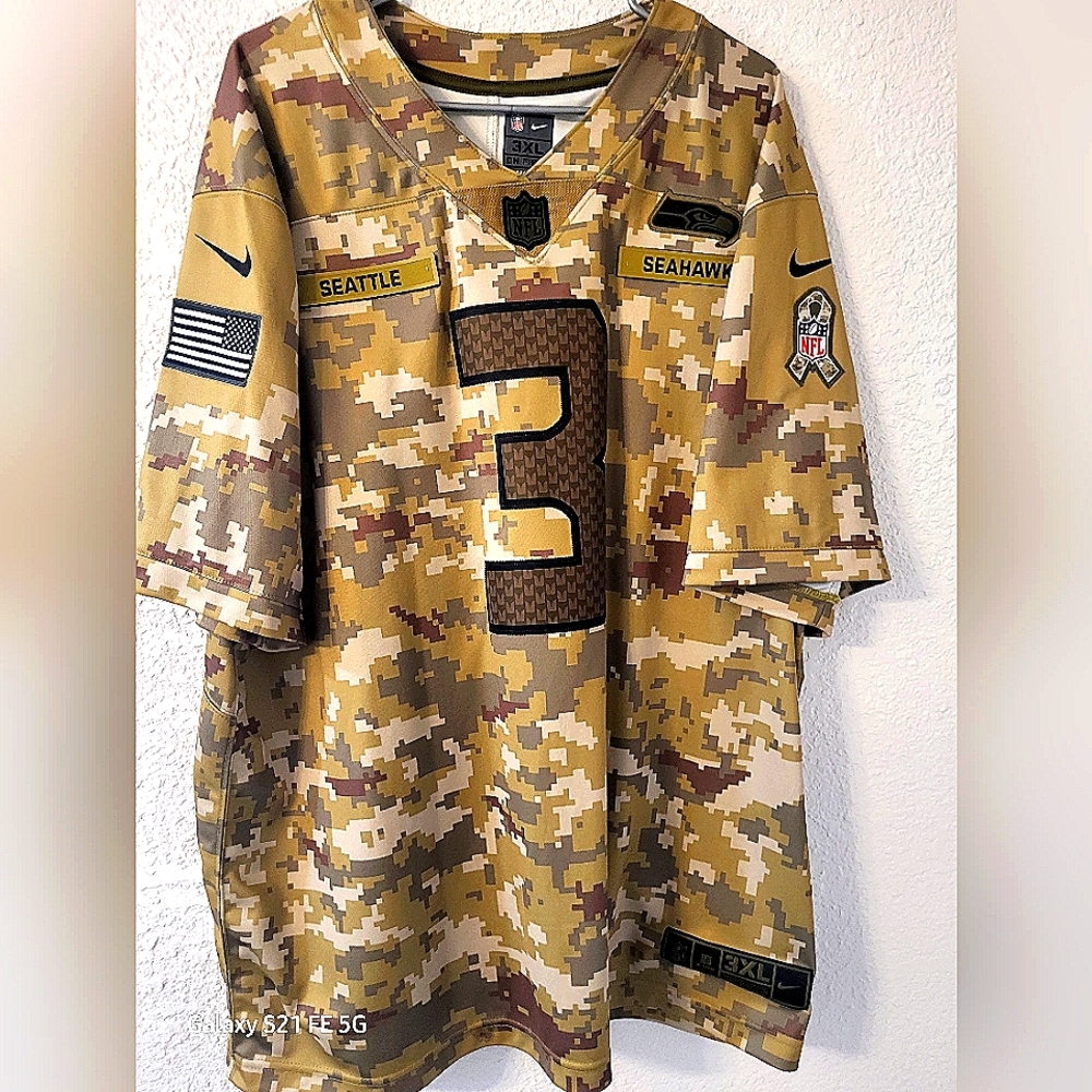 Russell Wilson Salute To Service Seattle Seahawks Jersey